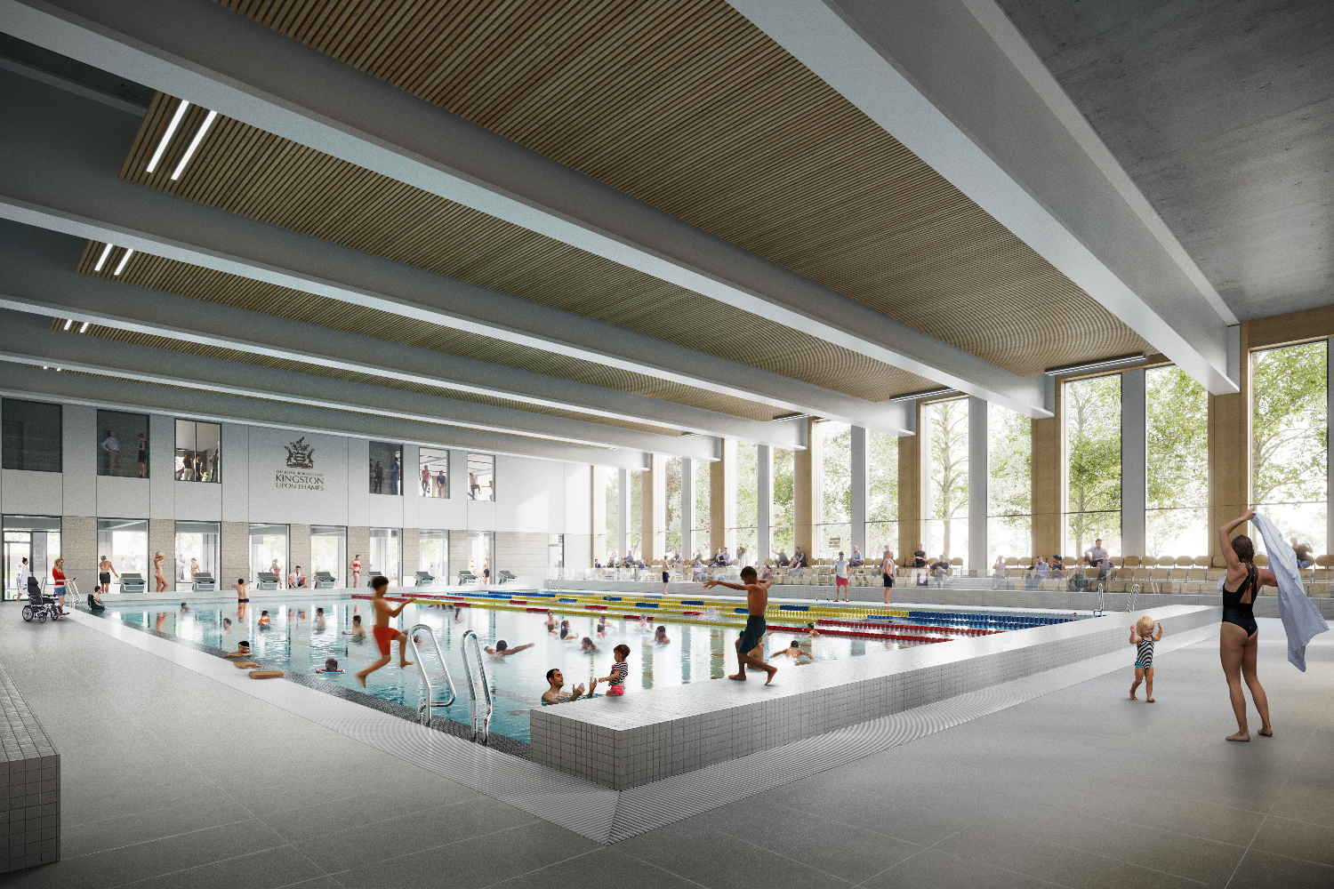 CGI images of the approved new leisure complex supplied by FaulknerBrowns architects
