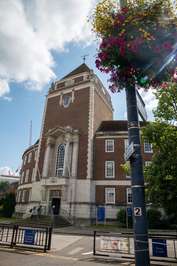 Image of the front of the Guildhall building